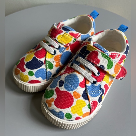 Vibrant multicolor toddler sneakers. Blue red green yellow. Size 6 - Picture 2 of 6